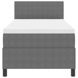 vidaXL LED Box Spring Bed Light Grey and White 100 x 200 cm Corduroy