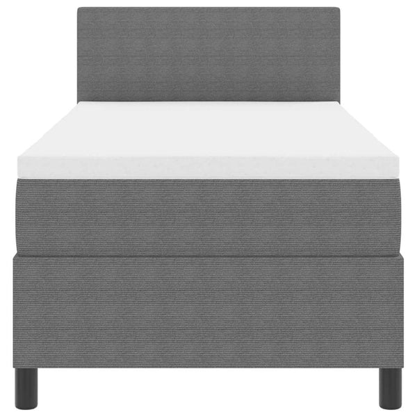 vidaXL LED Box Spring Bed Light Grey and White 100 x 200 cm Corduroy
