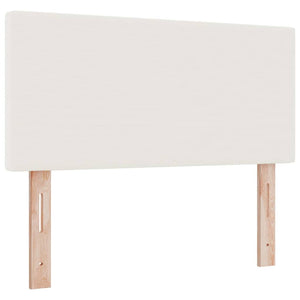 vidaXL LED Box Spring Bed Cream and White 120 x 190 cm Corduroy Fabric
