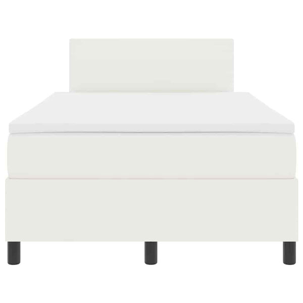 vidaXL LED Box Spring Bed Cream and White 120 x 190 cm Corduroy Fabric