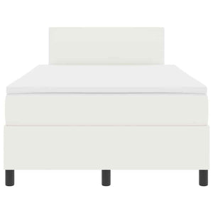 vidaXL LED Box Spring Bed Cream and White 120 x 200 cm Corduroy