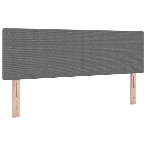 vidaXL LED Box Spring Bed Light Grey and White 140 x 190 cm Corduroy