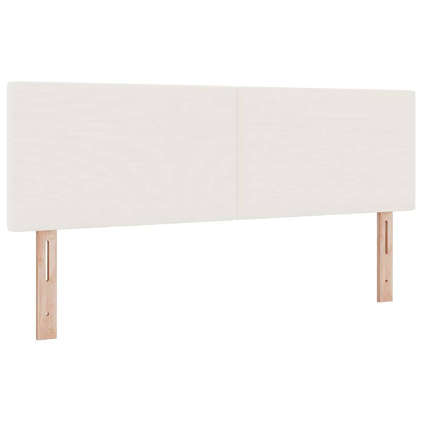 vidaXL LED Box Spring Bed Cream and White 140 x 190 cm Cord Fabric