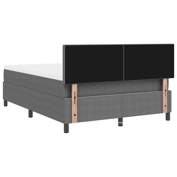 vidaXL LED Box Spring Bed Light Grey and White 140 x 200 cm Corduroy