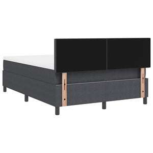 vidaXL LED Box Spring Bed Dark Grey and White 140 x 200 cm Corduroy