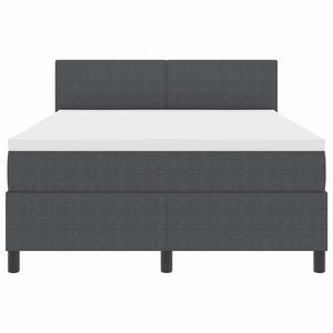 vidaXL LED Box Spring Bed Dark Grey and White 140 x 200 cm Corduroy