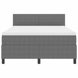 vidaXL LED Box Spring Bed Light Grey and White 160 x 200 cm Corduroy