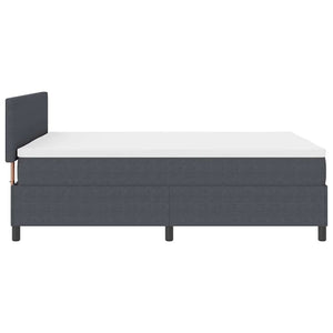 vidaXL LED Box Spring Bed Dark Gray and White 160 x 200 cm Corduroy Fabric