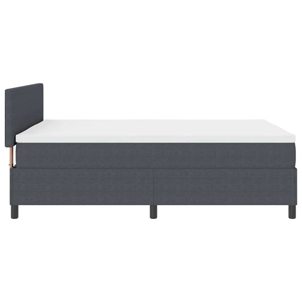 vidaXL LED Box Spring Bed Dark Gray and White 160 x 200 cm Corduroy Fabric