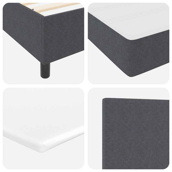 vidaXL LED Box Spring Bed Dark Grey and White 180 x 200 cm Corduroy