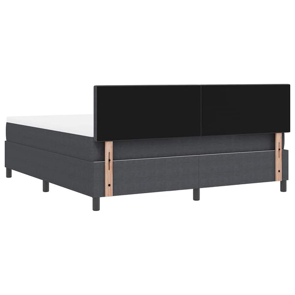 vidaXL LED Box Spring Bed Dark Grey and White 180 x 200 cm Corduroy