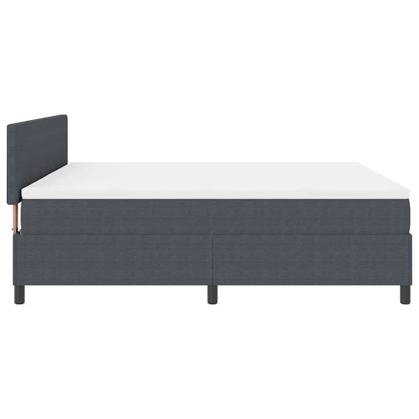 vidaXL LED Box Spring Bed Dark Grey and White 180 x 200 cm Corduroy