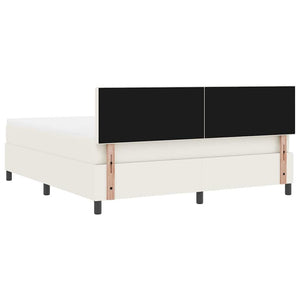vidaXL LED Box Spring Bed Cream and White 180 x 200 cm Corduroy