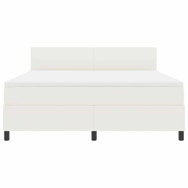 vidaXL LED Box Spring Bed Cream and White 180 x 200 cm Corduroy