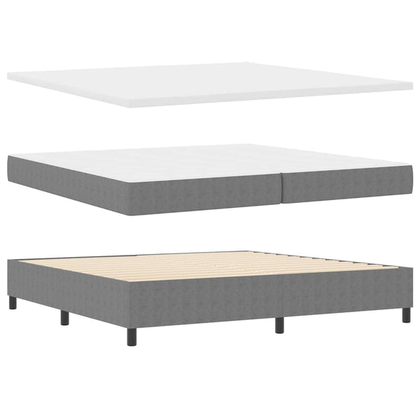 vidaXL LED Box Spring Bed Light Grey and White 200 x 200 cm Cord Fabric