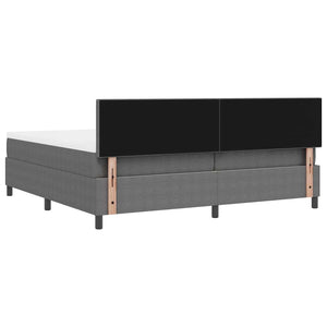 vidaXL LED Box Spring Bed Light Grey and White 200 x 200 cm Cord Fabric