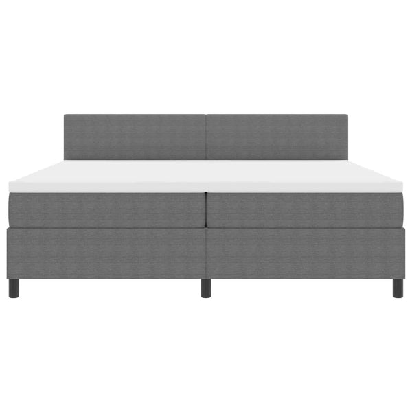 vidaXL LED Box Spring Bed Light Grey and White 200 x 200 cm Cord Fabric