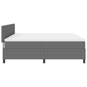vidaXL LED Box Spring Bed Light Grey and White 200 x 200 cm Cord Fabric