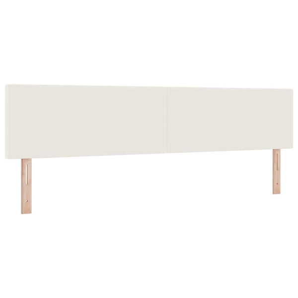vidaXL LED Box Spring Bed Cream and White 200 x 200 cm Corduroy Fabric