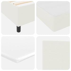 vidaXL LED Box Spring Bed Cream and White 80 x 200 cm Corduroy