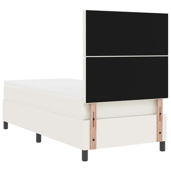 vidaXL LED Box Spring Bed Cream and White 80 x 200 cm Corduroy