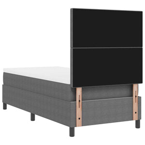 vidaXL LED Box Spring Bed Light Grey and White 90 x 190 cm Corduroy Fabric