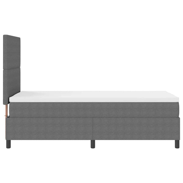 vidaXL LED Box Spring Bed Light Gray and White 90 x 200 cm Corduroy Fabric