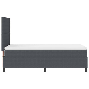 vidaXL LED Box Spring Bed Dark Gray and White 100 x 200 cm Corduroy Fabric