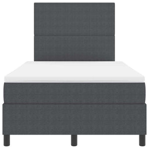 vidaXL LED Box Spring Bed Dark Grey and White 120 x 190 cm Corduroy