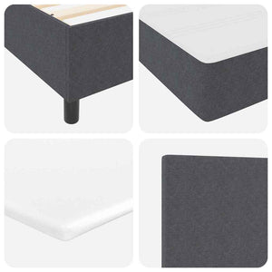 vidaXL LED Box Spring Bed Dark Grey and White 120 x 200 cm Corduroy