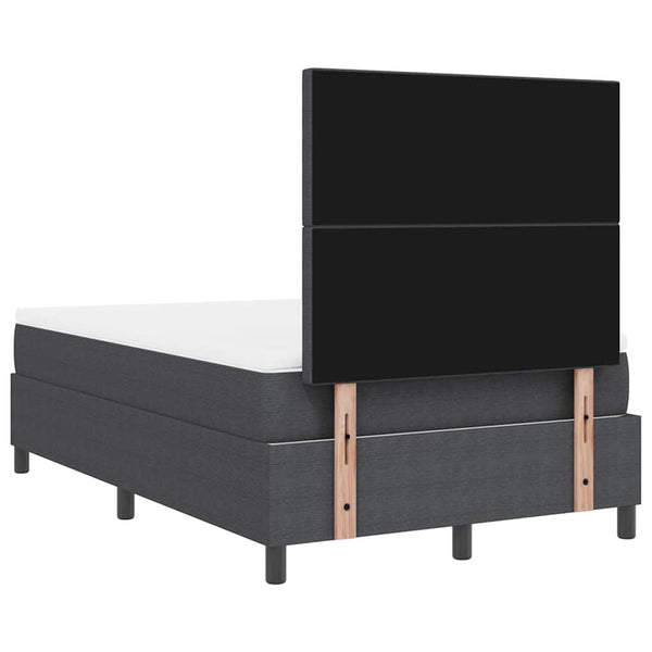 vidaXL LED Box Spring Bed Dark Grey and White 120 x 200 cm Corduroy