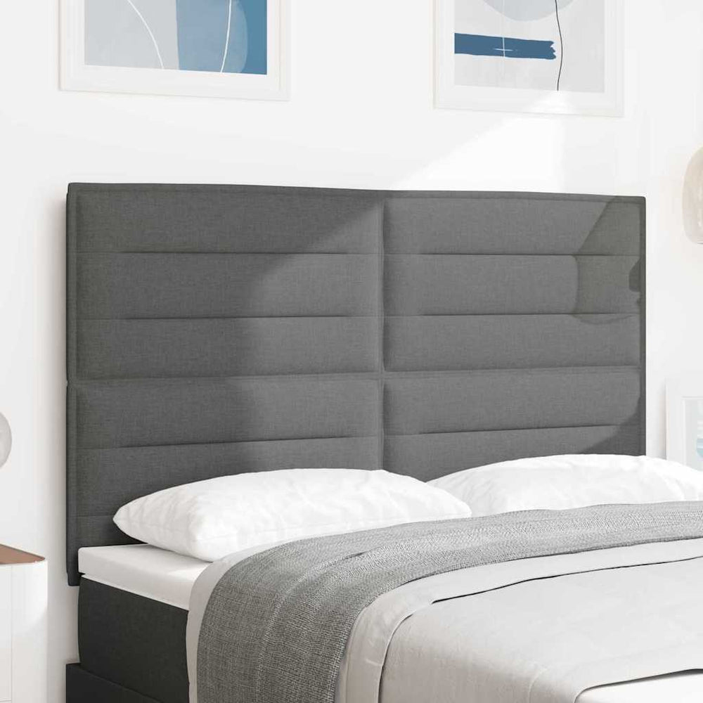 vidaXL Headboard Dark Grey 144 cm Fabric