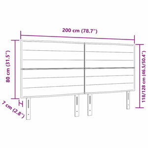 vidaXL Headboard Light Gray 200 cm Fabric