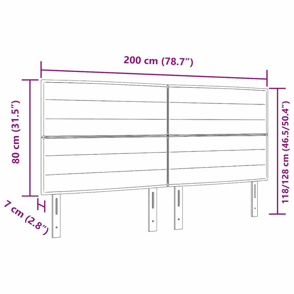 vidaXL Headboard Cream 200 cm Fabric