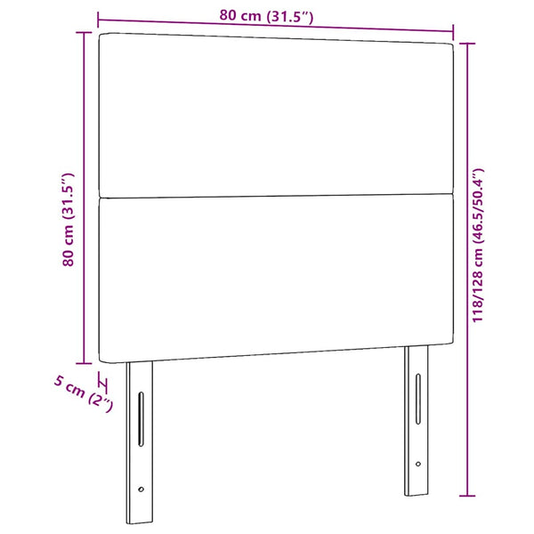 vidaXL Headboard Cream 80 cm Corduroy