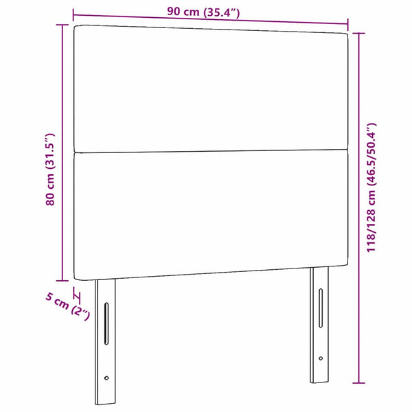 vidaXL Headboard Dark Grey 90 cm Corduroy