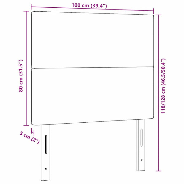 vidaXL Headboard Cream 100 cm Cord Fabric