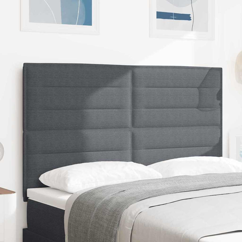vidaXL Headboard Dark Grey 144 cm Corduroy