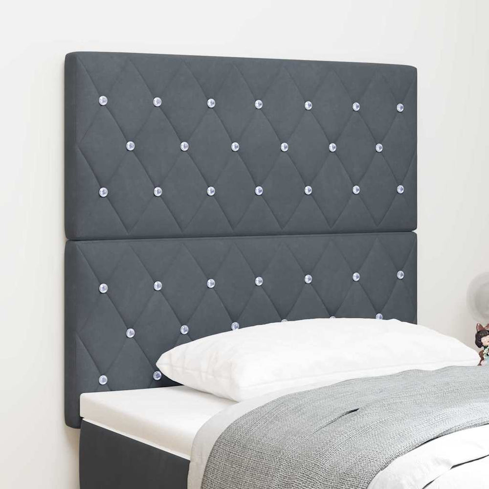 vidaXL Headboard Dark Grey 90 cm Velvet