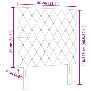 vidaXL Headboard Dark Grey 90 cm Velvet