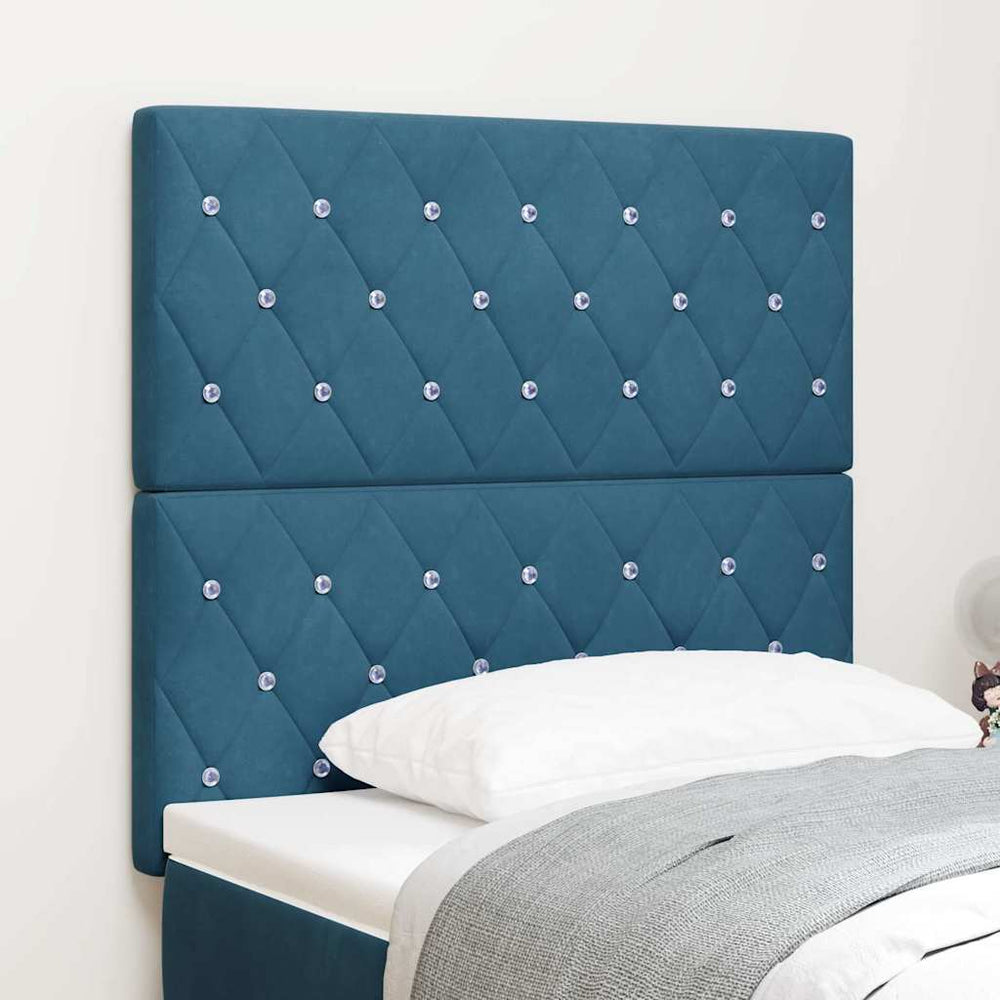 vidaXL Headboard Dark Blue 90 cm Velvet