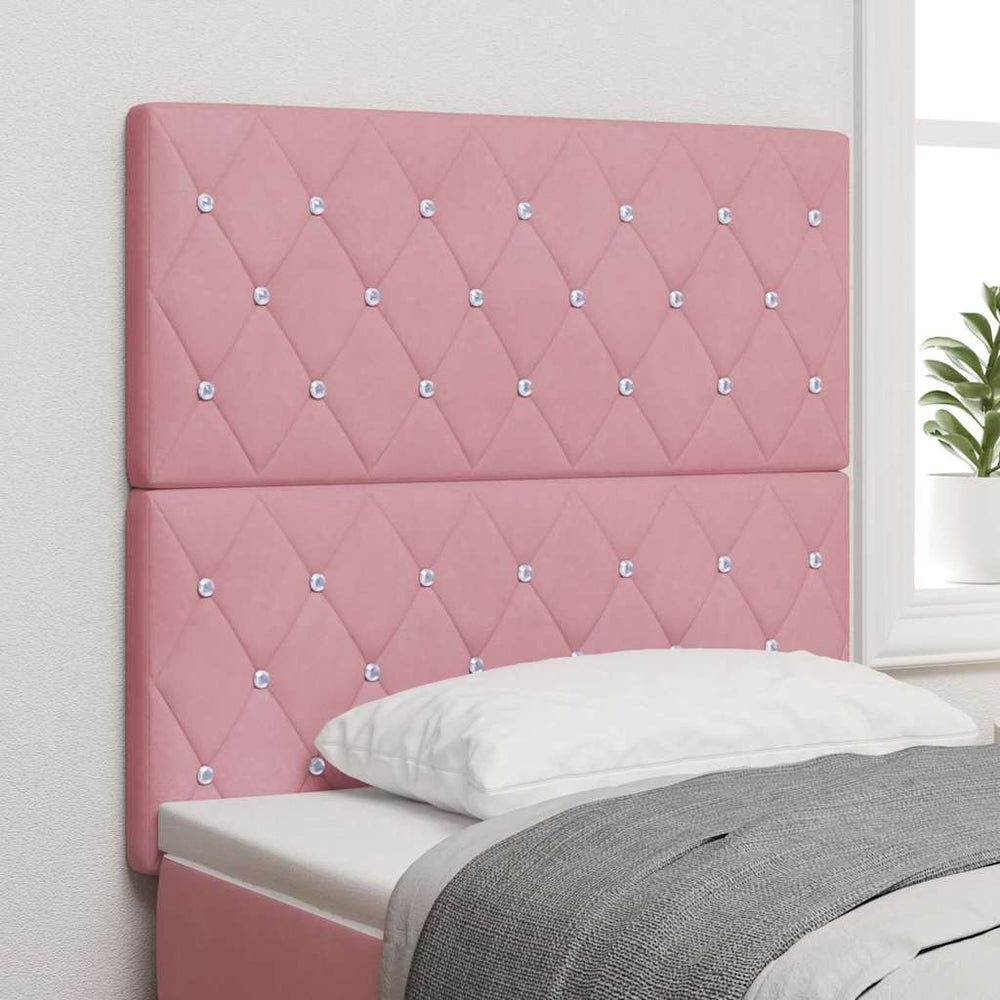 vidaXL Headboard Pink 90 cm Velvet