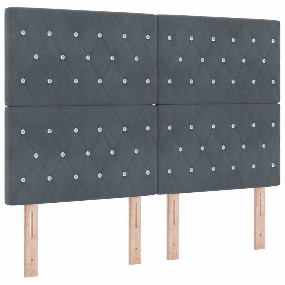 vidaXL Headboard Dark Grey 144 cm Velvet