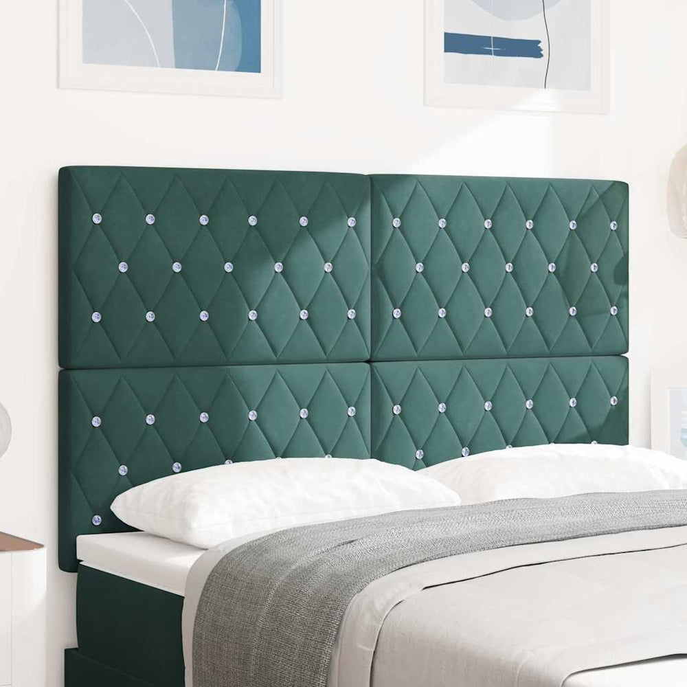 vidaXL Headboard Dark Green 144 cm Velvet