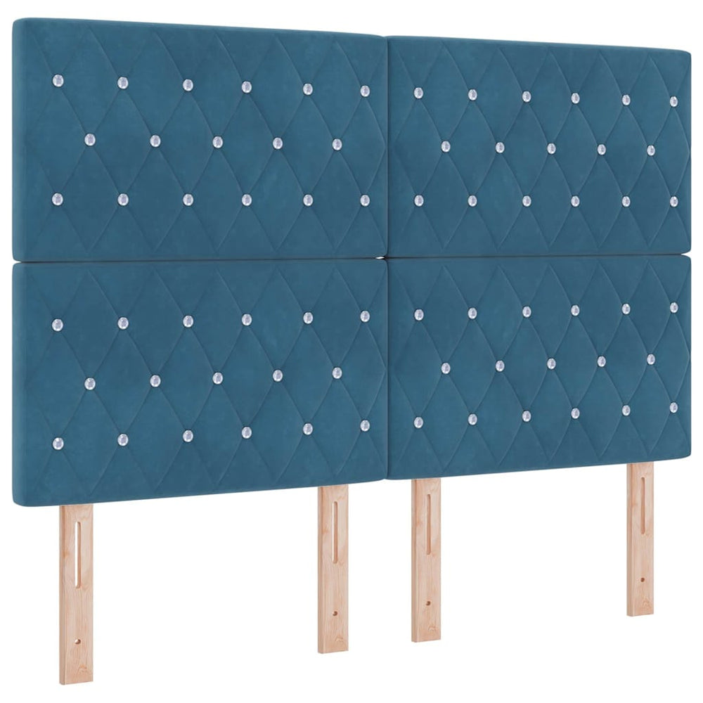 vidaXL Headboard Dark Blue 144 cm Velvet