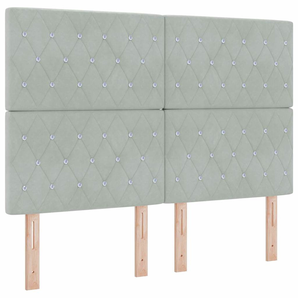 vidaXL Headboard Light Gray 160 cm Velvet