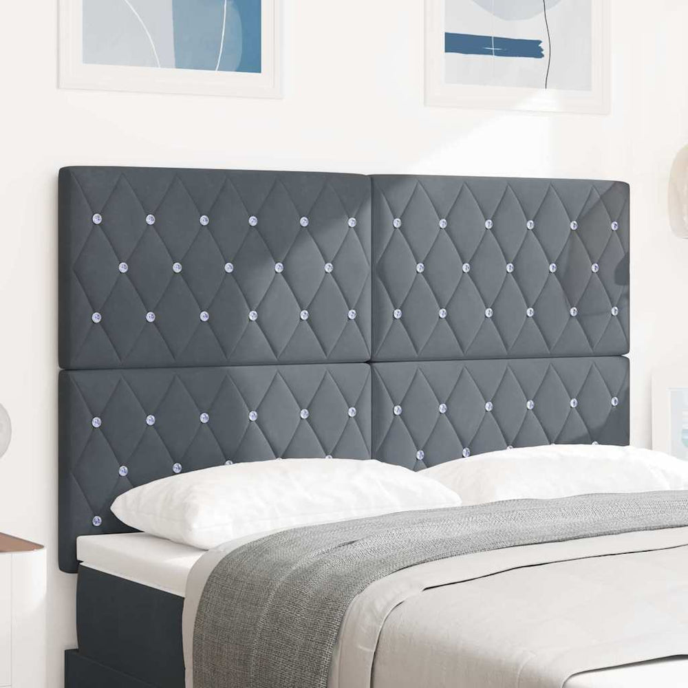 vidaXL Headboard Dark Grey 160 cm Velvet