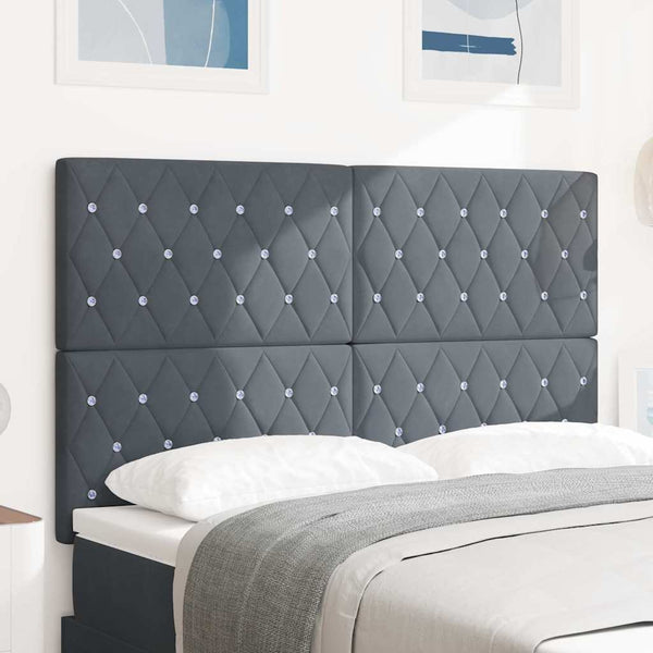 vidaXL Headboard Dark Grey 160 cm Velvet
