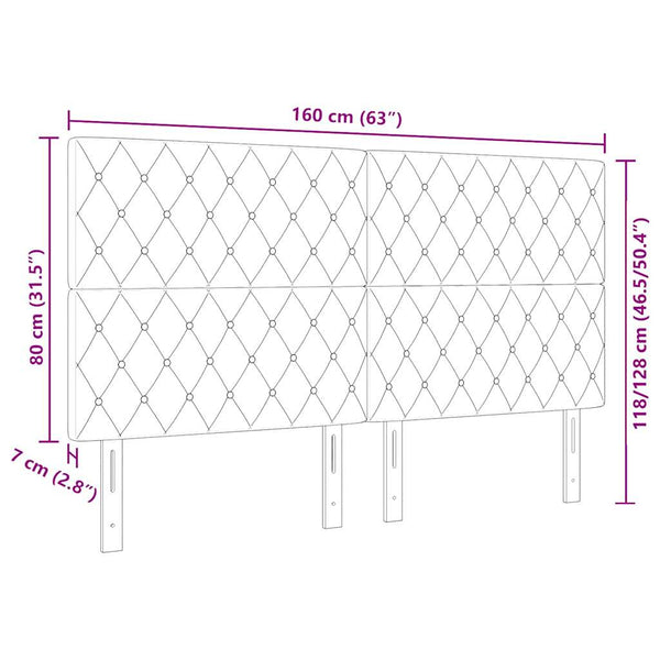 vidaXL Headboard Dark Grey 160 cm Velvet