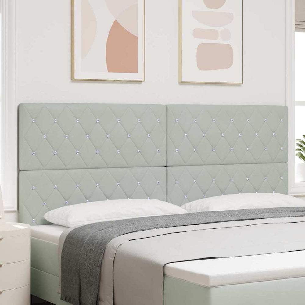 vidaXL Headboard Light Gray 200 cm Velvet